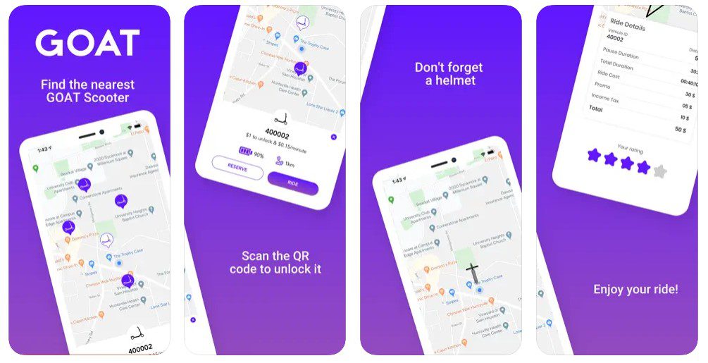 Cost of Developing An e-Scooter App Like Goat