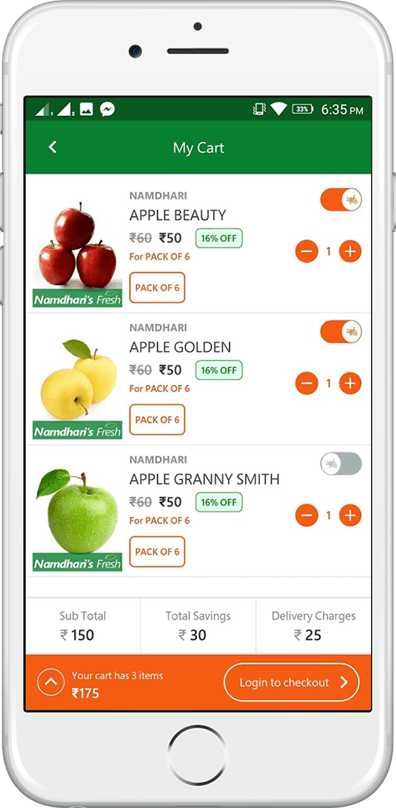 Namdharis Fresh app development4